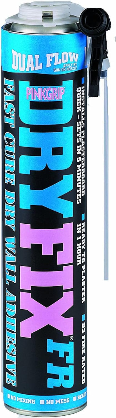 Everbuild Pinkgrip Dry Fix Fire Resistant Fast Curing Dry Wall Adhesive Foam, 750 ml