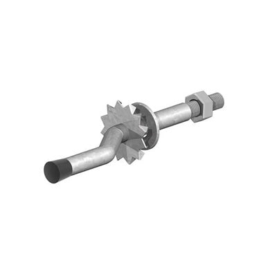 Cranked leg striker for self locking gate catch