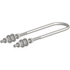 Double leg striker for self locking gate catch